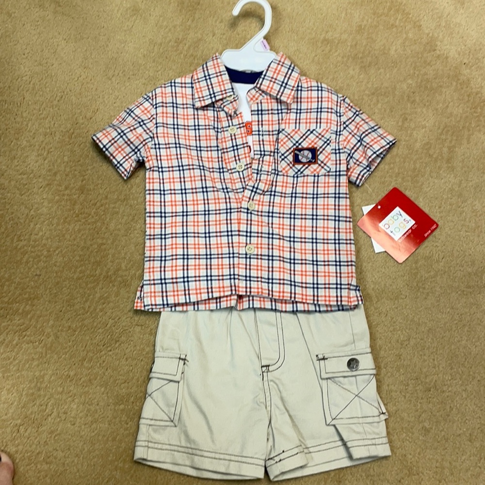 NWT 3 piece baby tog short outfit 6-9 months
